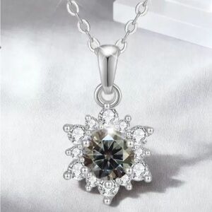 NEW SMOKY GRAY MOISSANITE NECKLACE